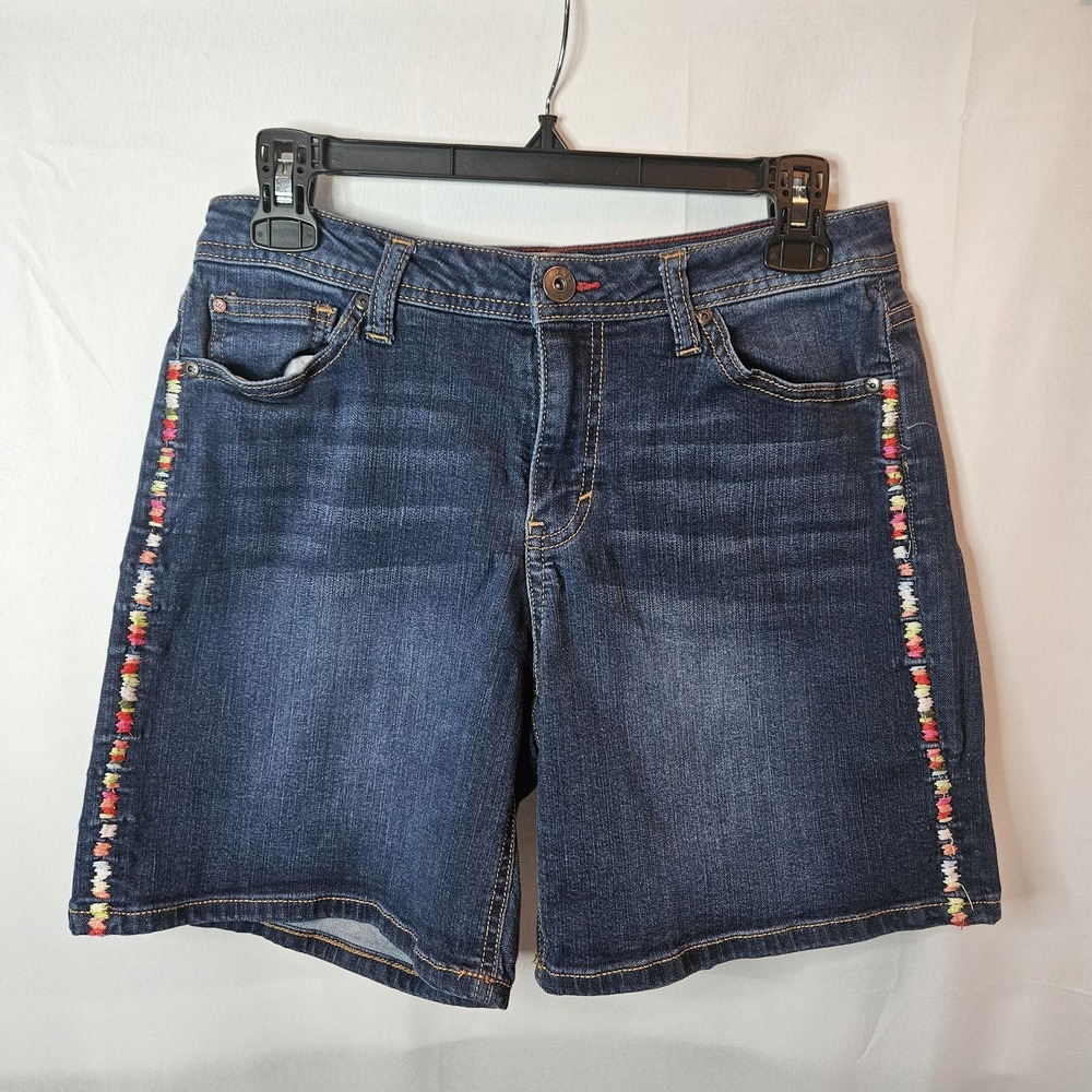 EV1 Alex Relaxed Vintage Blue Denim Shorts Women's Size 4 Stretch Y2K Ellen